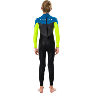 2021 Rip Curl Junior Omega 4/3mm GBS Back Zip Wetsuit WSM9RB - Neon Lime